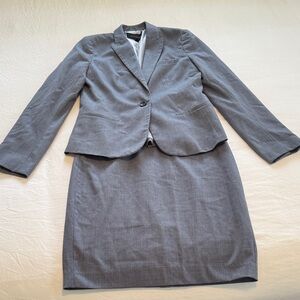 Blue/Gray Blazer and Skirt Set